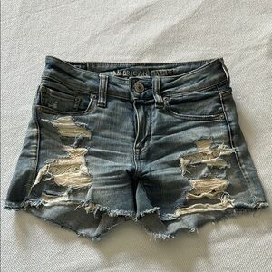 American Eagle Outfitters Ripped Blue Jean Shorts